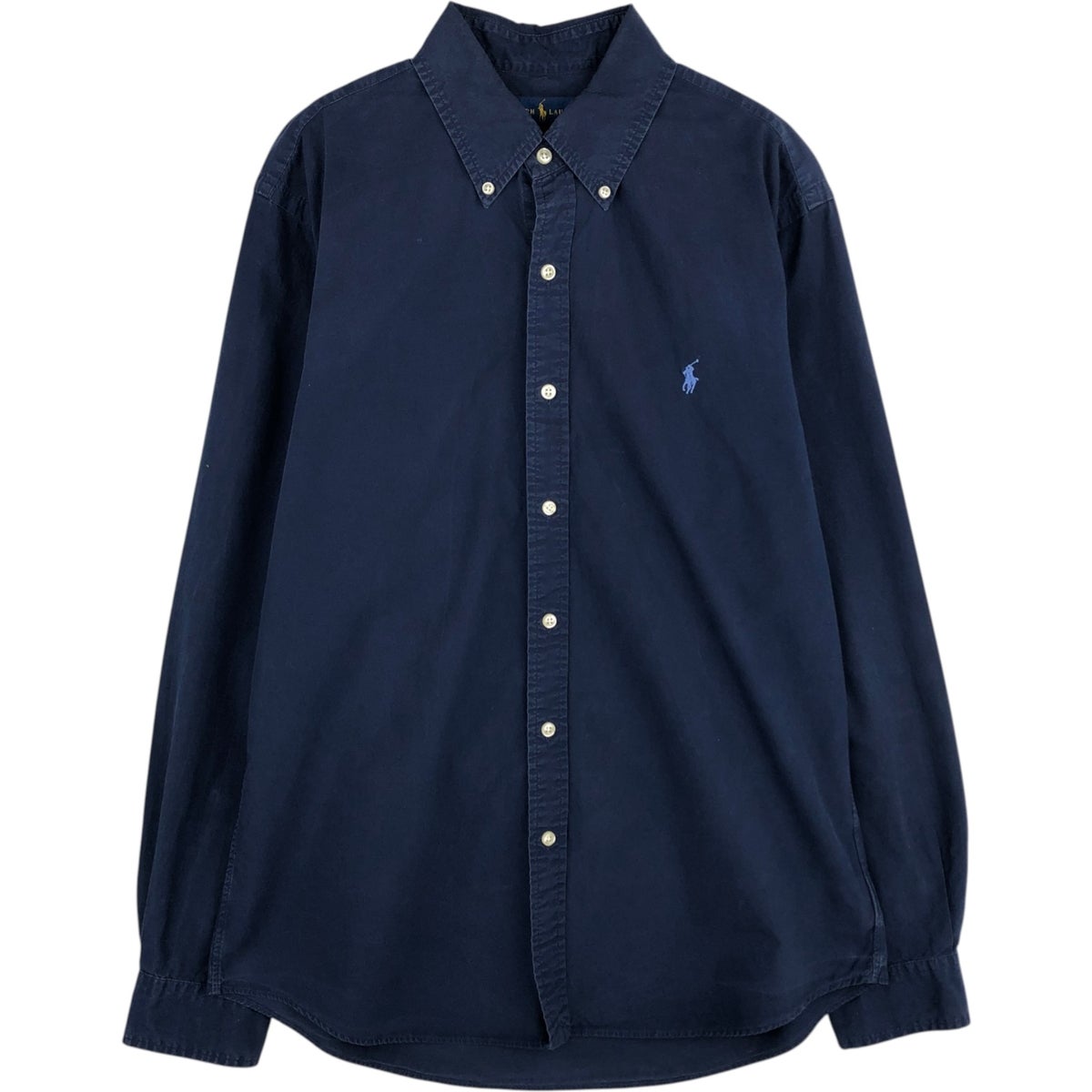 ラルフローレン ネイビー　ボタンダウン　長袖シャツ SLIM FIT 【XL】 古着 ラルフローレン Ralph Lauren SLIM FIT スリムフィット 長袖