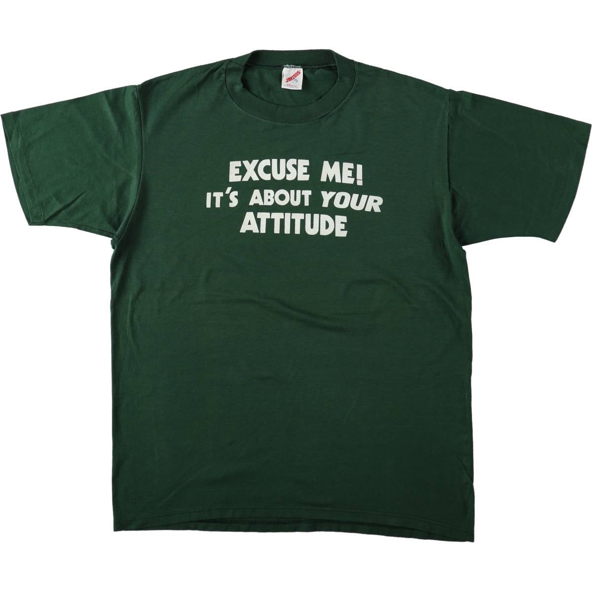古着 80～90年代 ジャージーズ Jerzees メッセージプリントTシャツ USA
