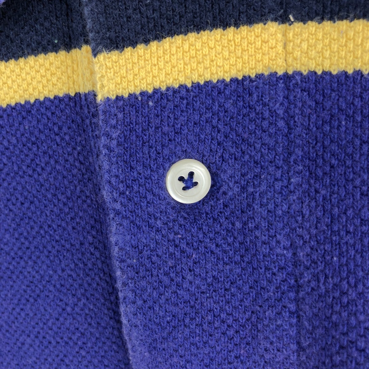 新品未使用タグ付きPolo Ralph Lauren長袖ポロシャツ黄色青ボーダー 人気カラー ポロラルフローレン ラガーシャツ 長袖 ボーダー イエロー