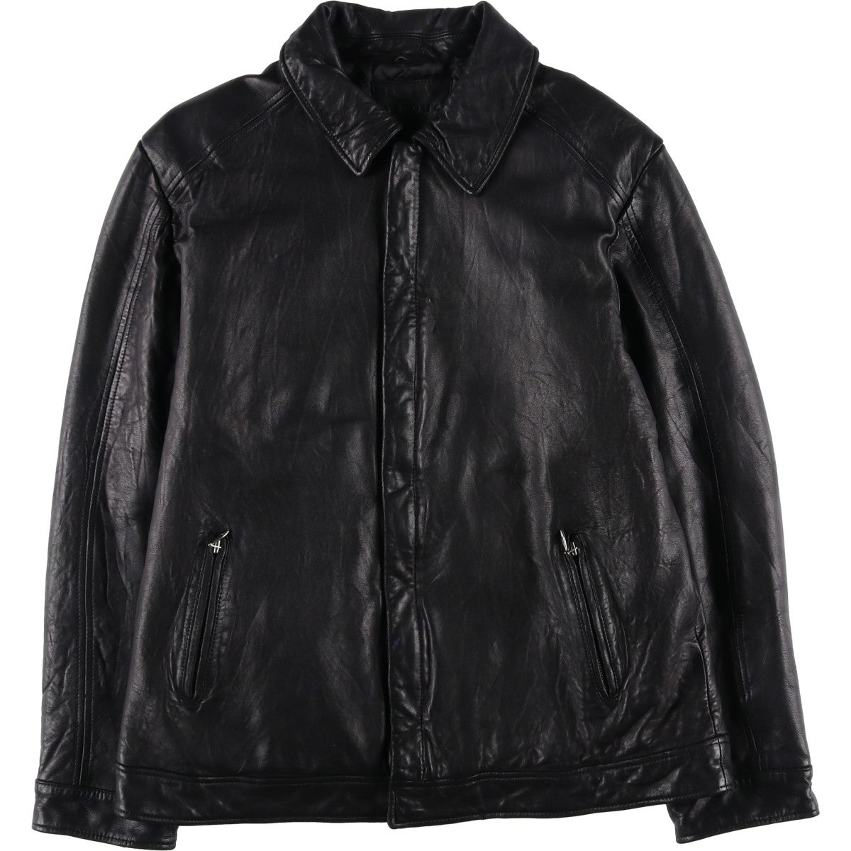 古着 CITY COLLECTION SMOOTH 中綿入り レザーブルゾン メンズM相当