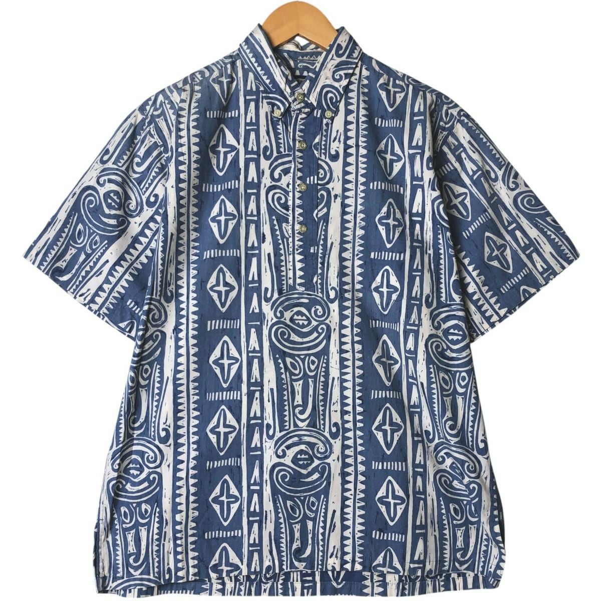 古着 ステューシー STUSSY 総柄 リーフ柄 オープンカラー レーヨン