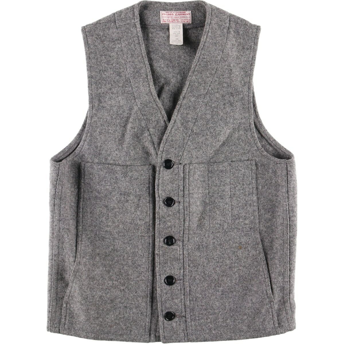 古着 90年代 フィルソン FILSON マッキーノ ベスト 前開き ウールべ