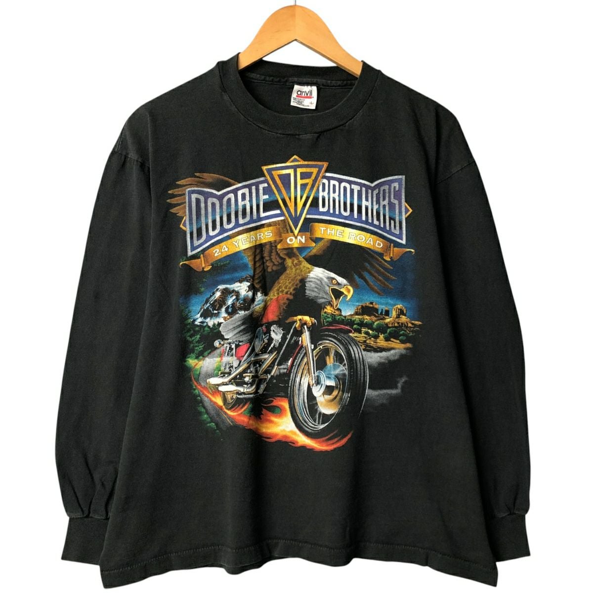 古着 90年代 アンビル Anvil 鷲柄 イーグル柄 ロングTシャツ ロンT USA