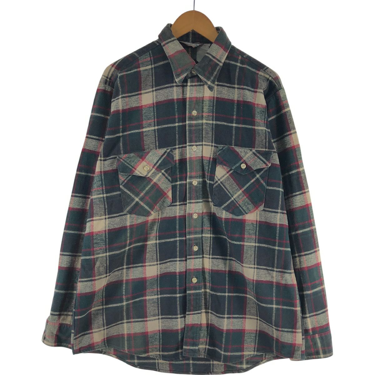古着 60～70年代 WINTER HAVEN 長袖 フランネルチェックシャツ メンズS