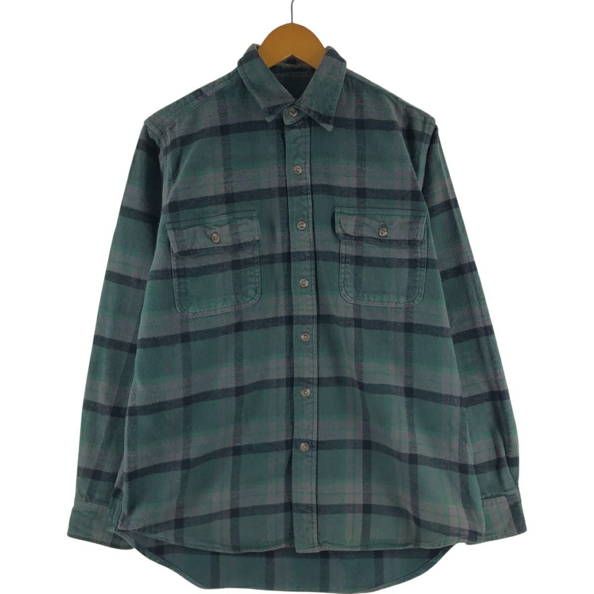 古着 FIELD&STREAM オンブレチェック 長袖 ヘビーネルチェックシャツ