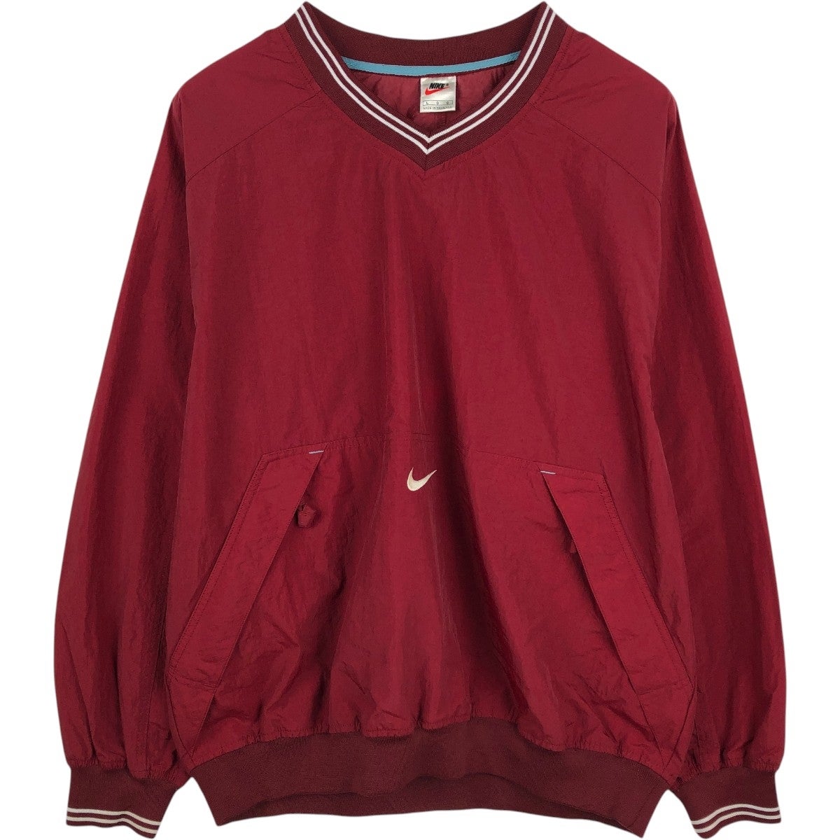 古着 90年代 ナイキ NIKE Vネック ナイロンプルオーバー メンズXL相当