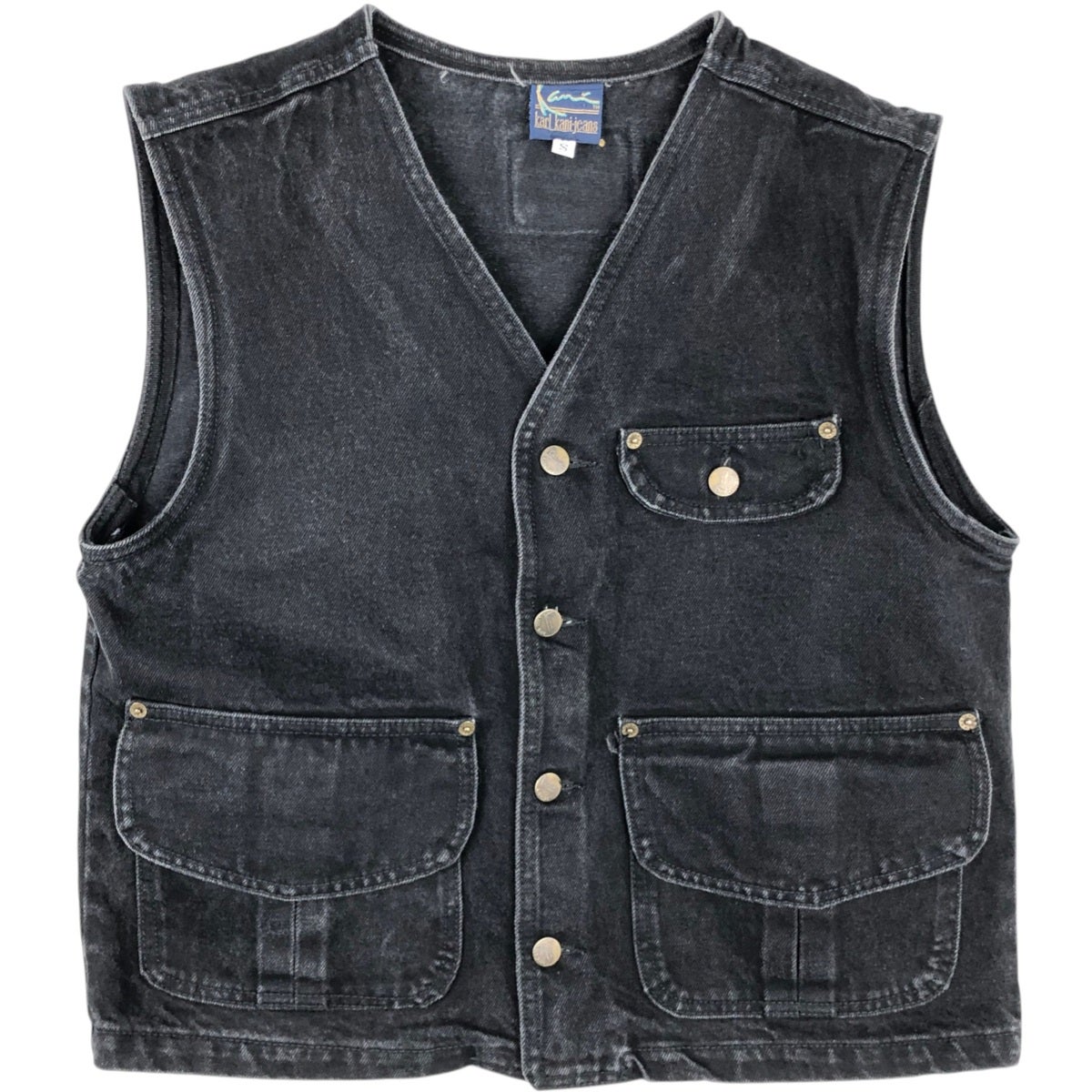 karl kani jeans ベスト L カールカナイ 90s 古着 古着 90年代 カールカナイ Karl Kani デニムベスト メンズS相当