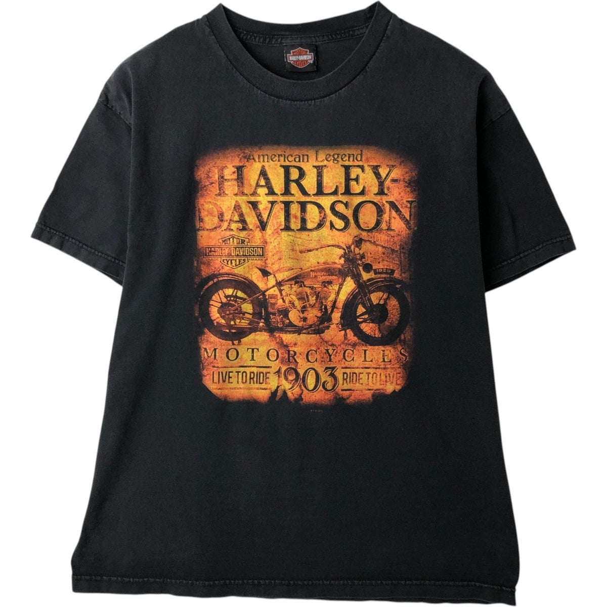 古着 ハーレーダビッドソン Harley-Davidson クマ柄 モーターサイクル