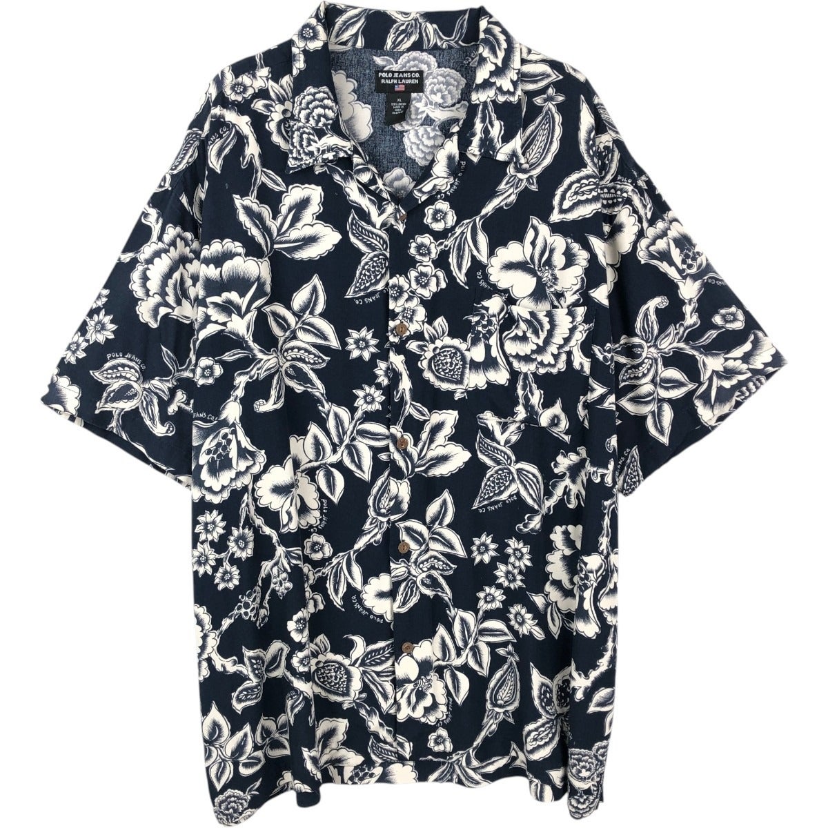 古着 ラルフローレン Ralph Lauren CHAPS チャップス 総柄 オープン