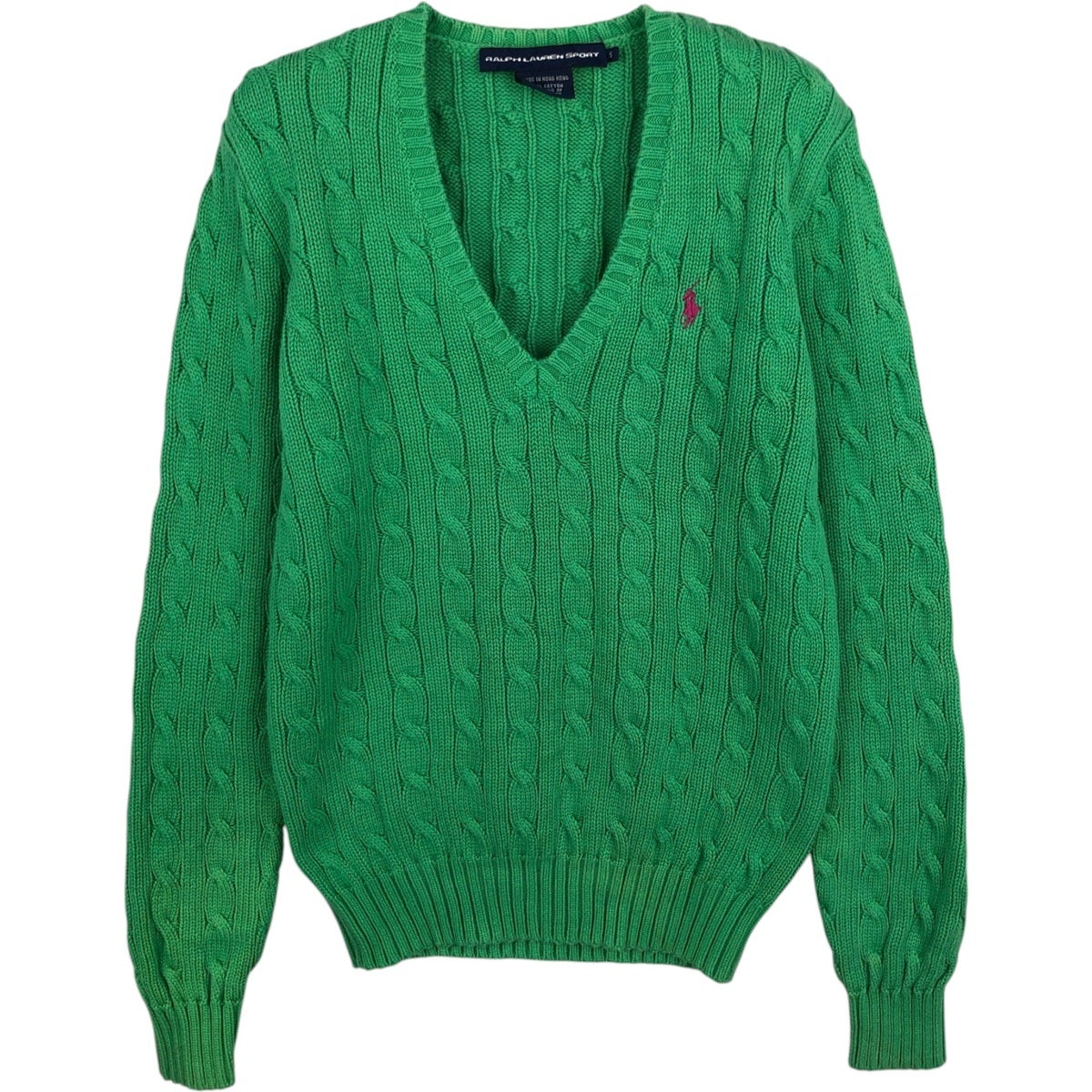 古着 ラルフローレン Ralph Lauren LAUREN ローレン リブ編み Vネック コットンニットセーター レディースS相当/eaa626282 古着 ラルフローレン Ralph Lauren LAUREN ローレン リブ編み Vネック