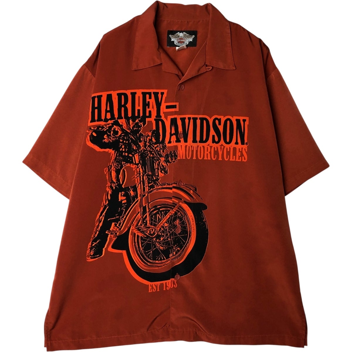 古着 ハーレーダビッドソン Harley-Davidson ボタニカル柄 モーター