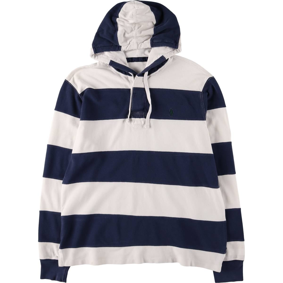 古着 ラルフローレン Ralph Lauren ボーダー柄 フード付き 長袖 ラガー