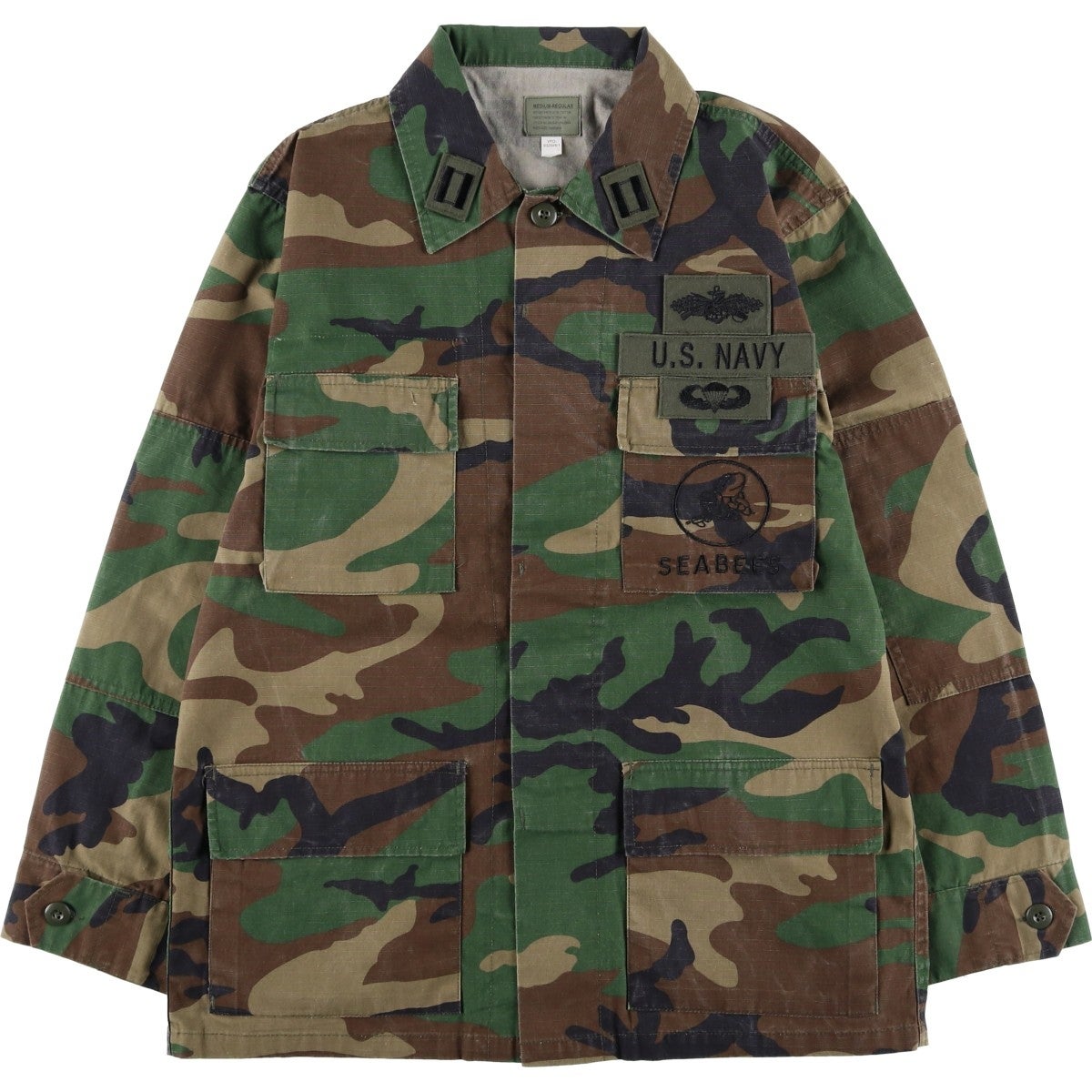 古着 迷彩柄 ウッドランドカモ リップストップ B.D.U ミリタリー