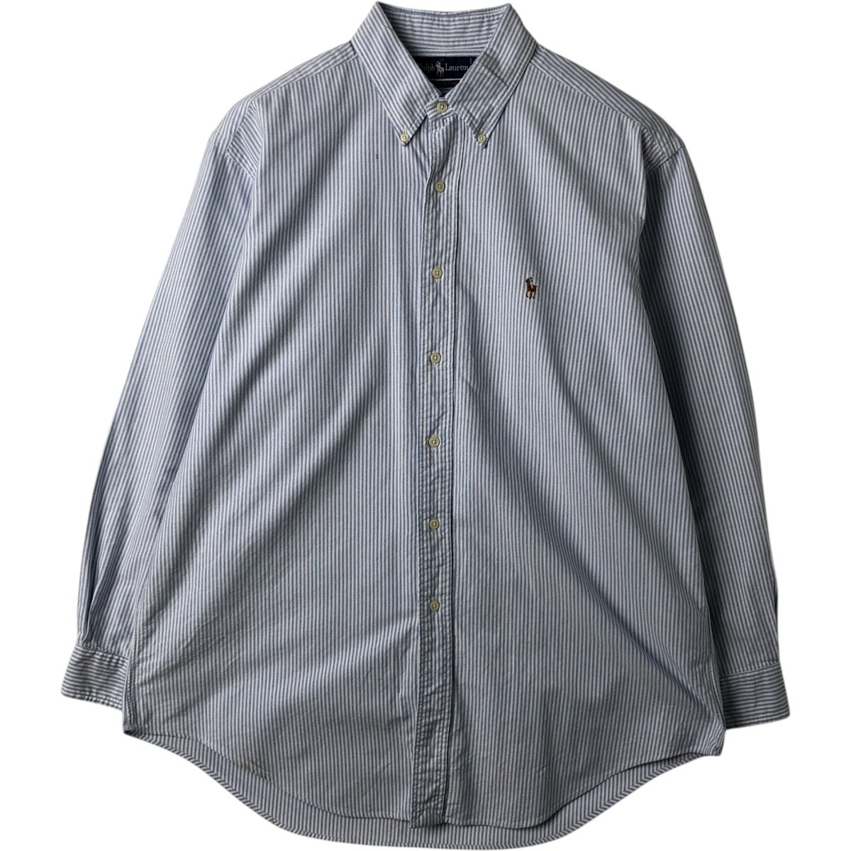 古着 ラルフローレン Ralph Lauren 長袖 ボタンダウンストライプシャツ