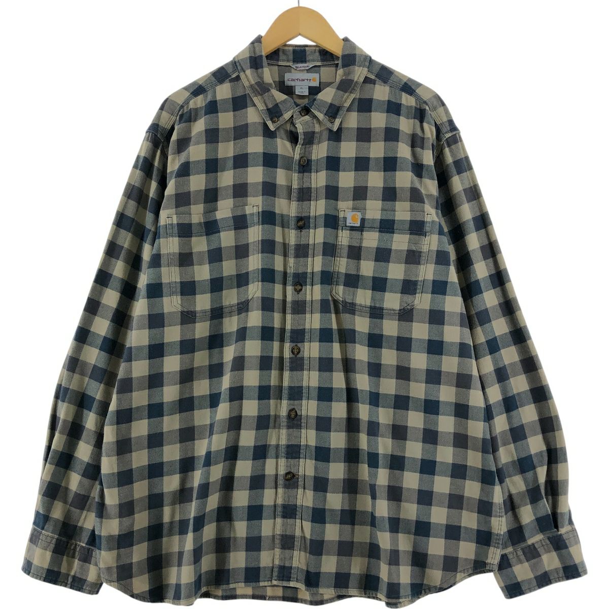 古着 カーハート Carhartt RELAXED FIT オンブレチェック 長袖