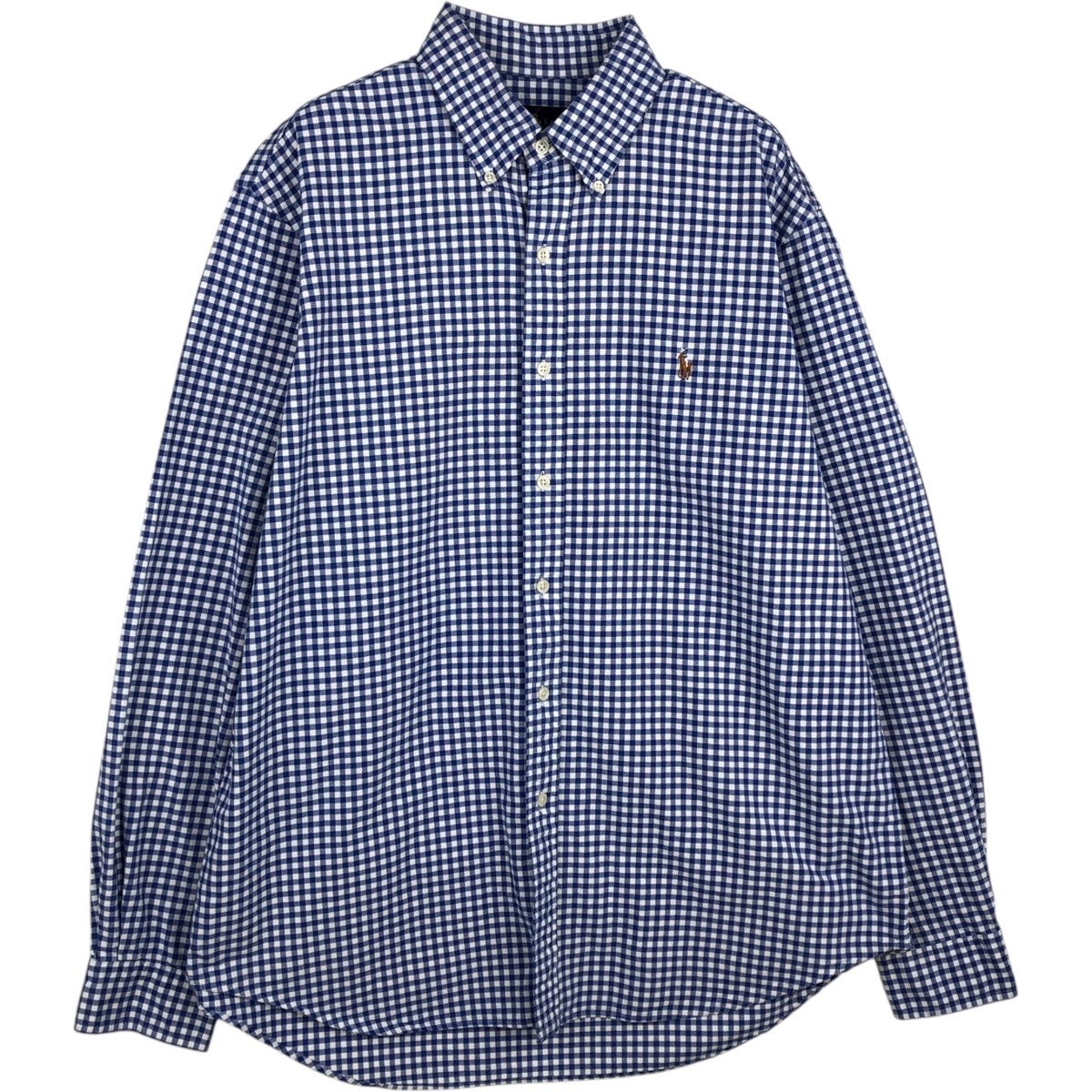 古着 ラルフローレン Ralph Lauren ギンガムチェック 長袖 ボタン