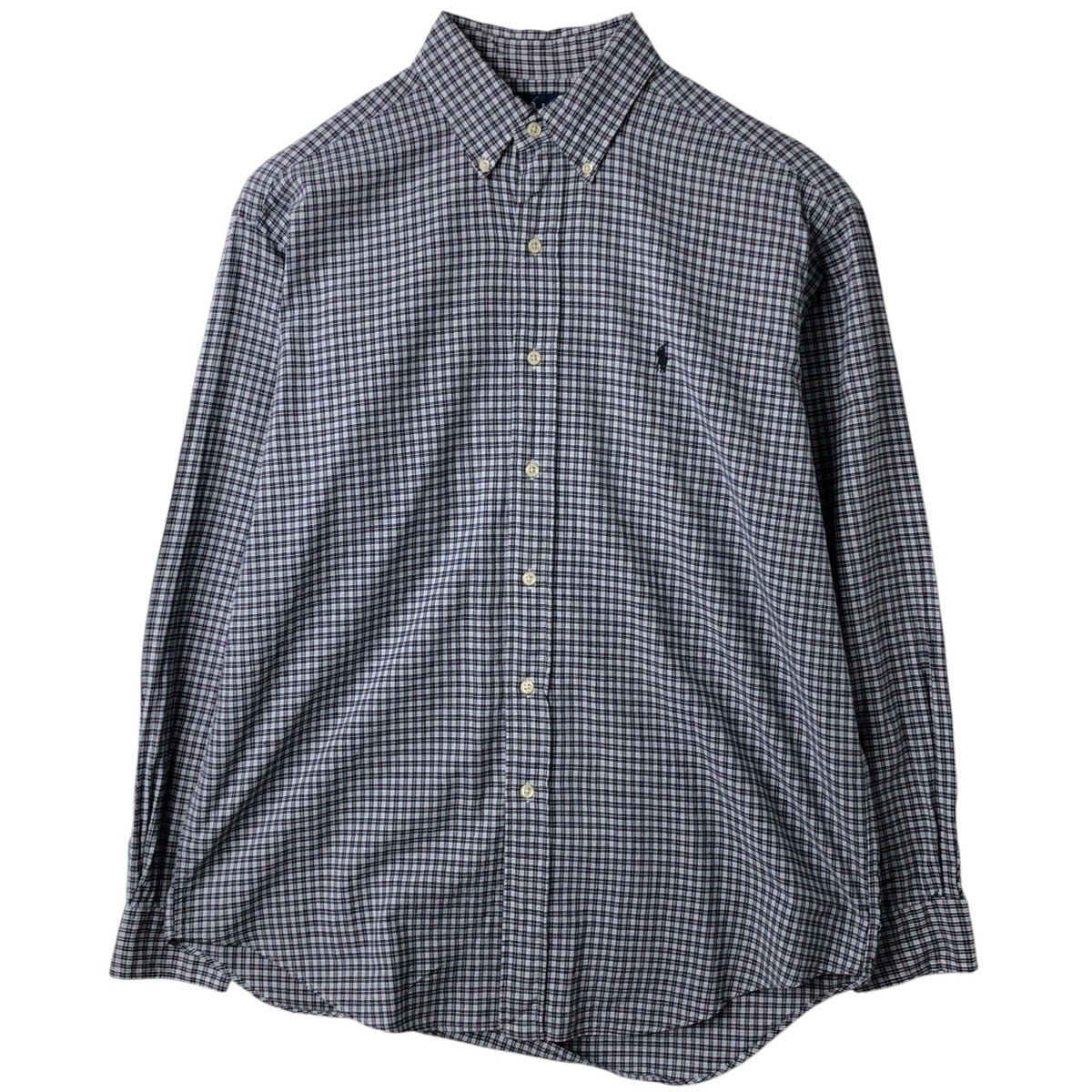 古着 ラルフローレン Ralph Lauren BLAKE チェック柄 長袖 リネン