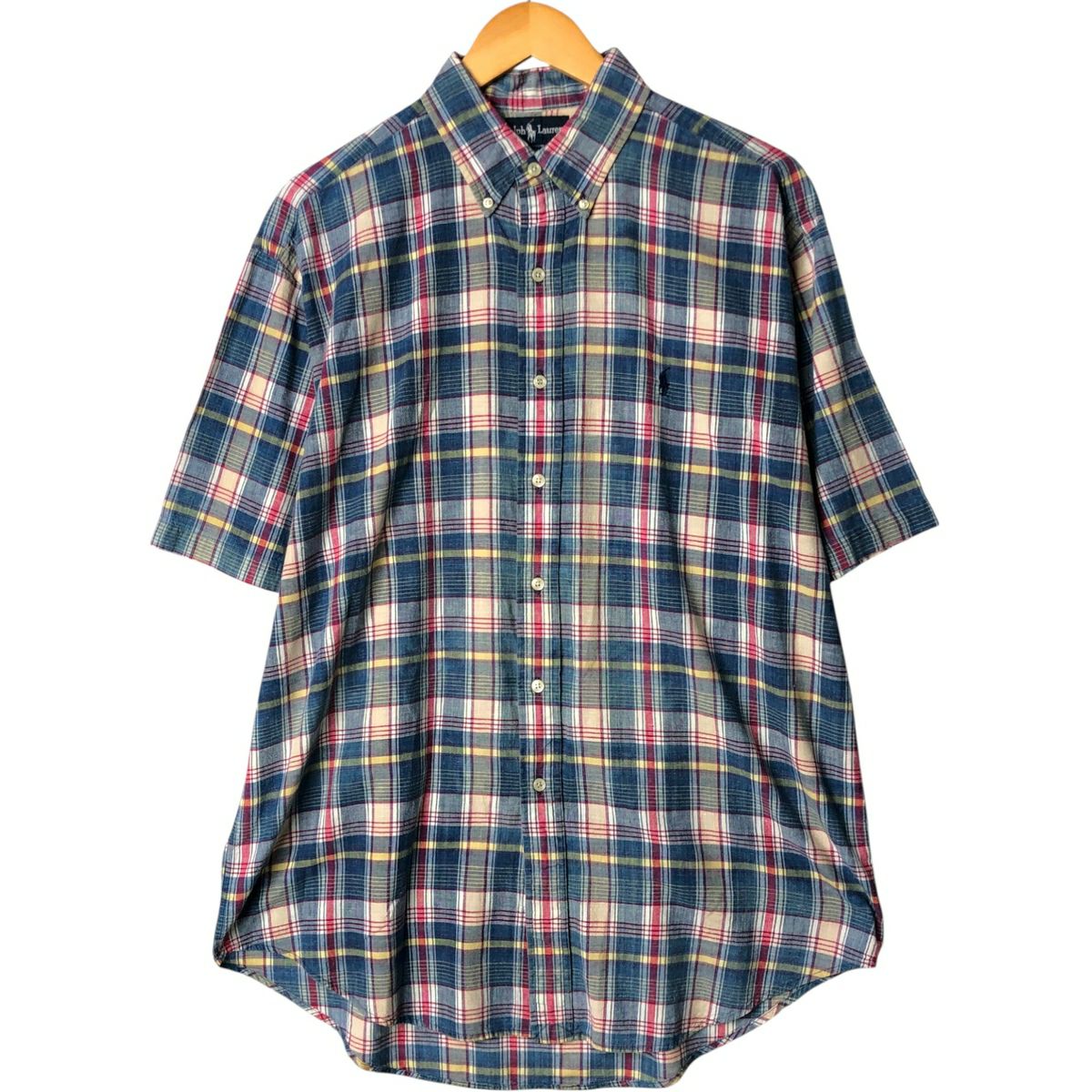 ポロ ラルフローレン ADAMS ブラックウォッチ L 半袖シャツ チェック柄 古着 ラルフローレン Ralph Lauren BLAKE ブラックウォッチチェック