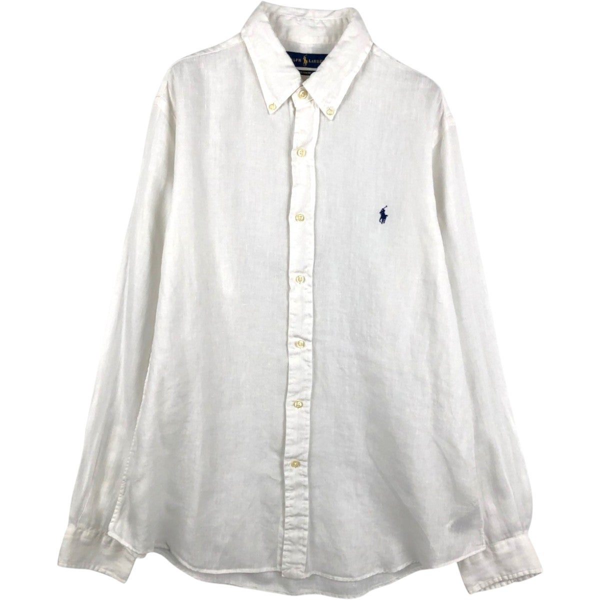 古着 ラルフローレン Ralph Lauren CUSTOM FIT 長袖 リネン ボタン