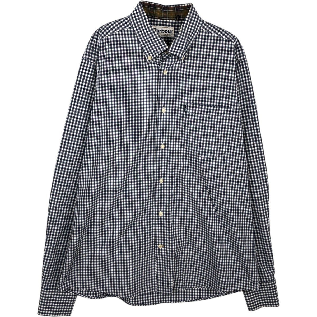 古着 バブアー Barbour TAILORED FIT 長袖 ボタンダウンチェックシャツ