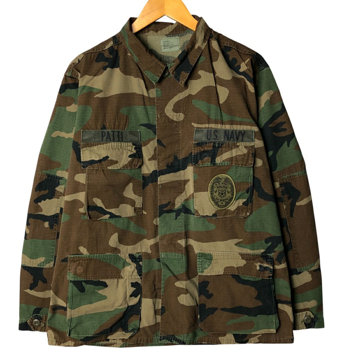 古着 米軍実品 70年代 迷彩柄 ウッドランドカモ リップストップ B.D.U
