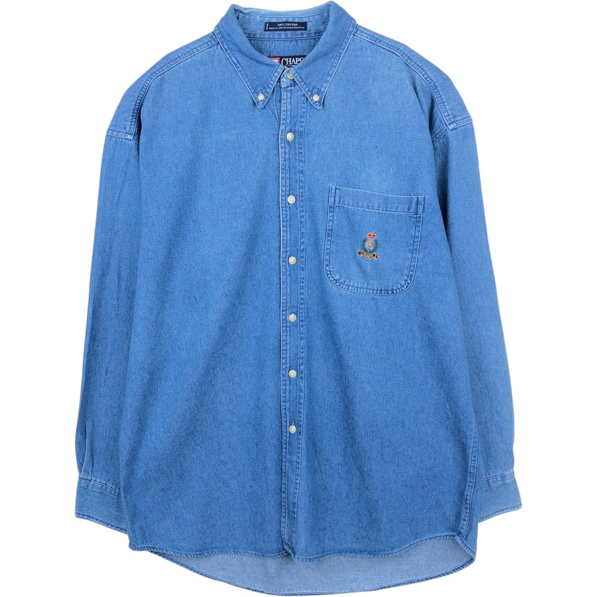 新品タグ付 ラルフローレン デニムシャツ レディースL相当 長袖 古着 ラルフローレン Ralph Lauren CHAPS チャップス 長袖 ボタン