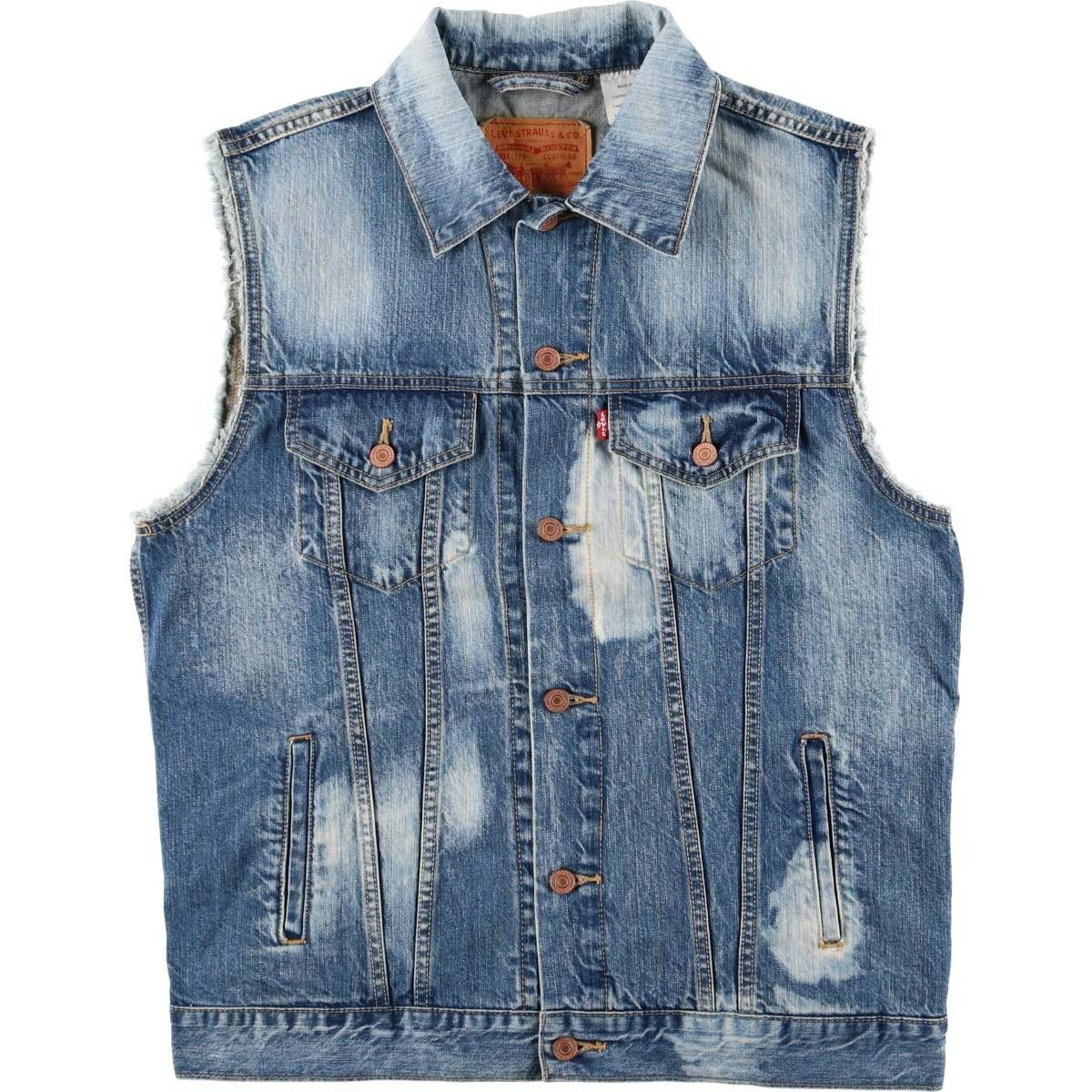 古着 リーバイス Levis カットオフ デニムベスト メンズL相当