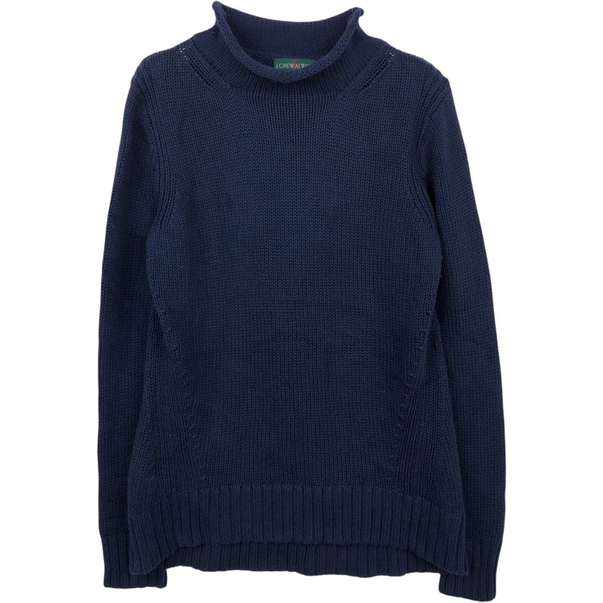 90s J.Crewジェイクルー コットンニットセーター ブルー L USA製 古着 90年代 ジェイクルー J.Crew ロールネック コットンニット