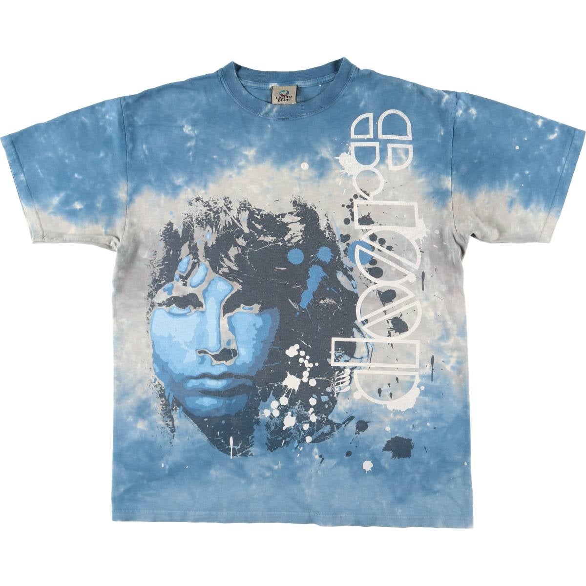 The Doors タイダイ Tシャツ Lサイズ 古着 00年代 リキッドブルー LIQUID BLUE The Doorsドアーズ タイダイ