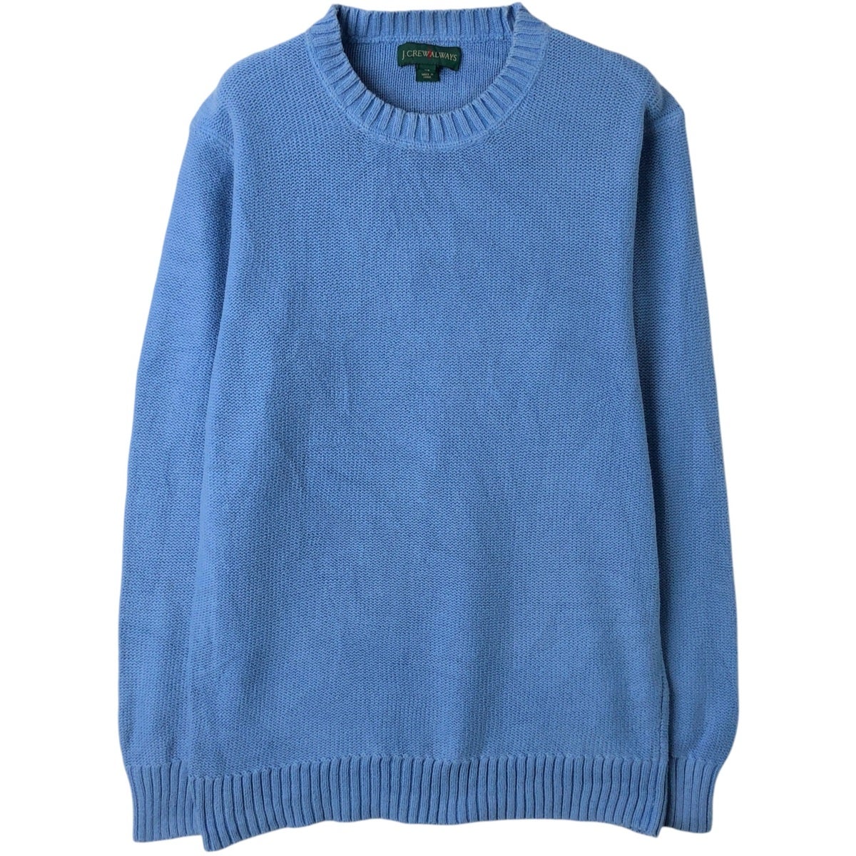 90s J.Crewジェイクルー コットンニットセーター ブルー L USA製 古着 90年代 ジェイクルー J.Crew コットンニットセーター メンズL相当