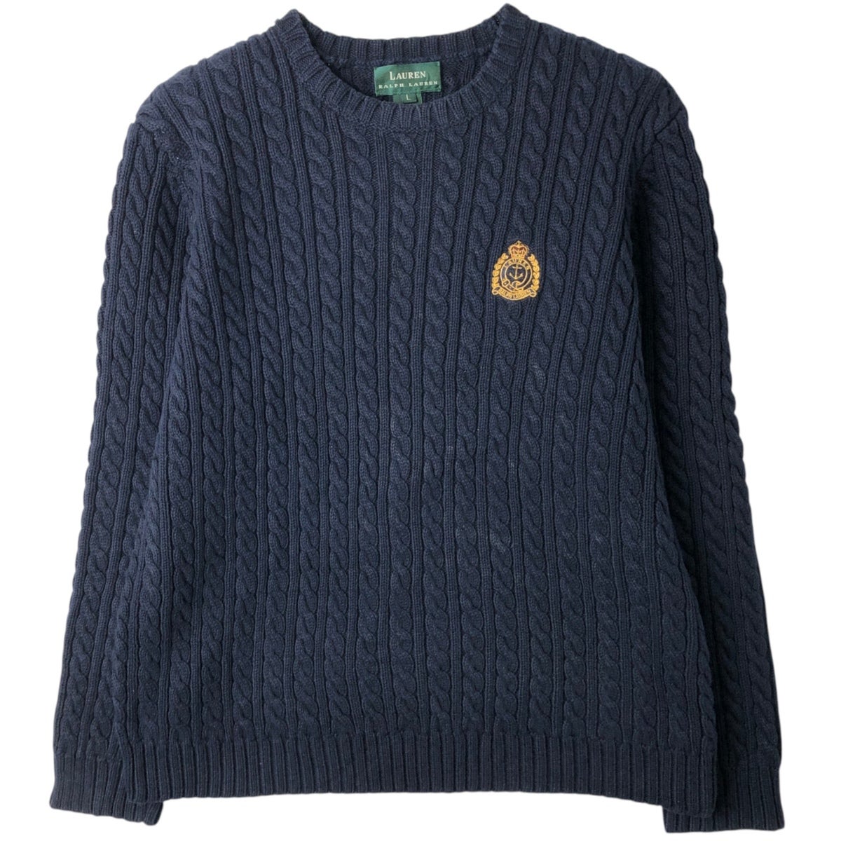 古着 ラルフローレン Ralph Lauren LAUREN ローレン リブ編み Vネック
