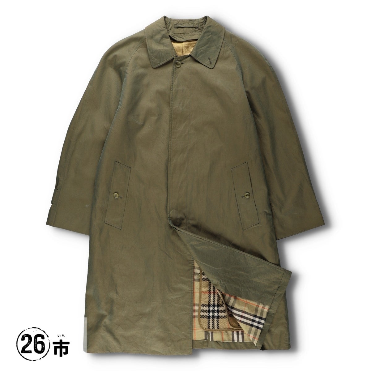 本日限定　英国製アクアスキュータム アクア5 カーキ玉虫 古着 60年代 アクアスキュータム Aquascutum AQUA5 玉虫カラー ステン