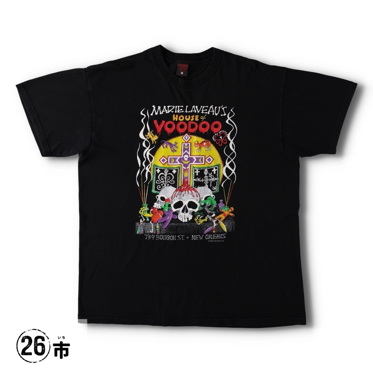 古着 90年代 FASHION VICTIM Voodoo プリントTシャツ USA製 メンズXL