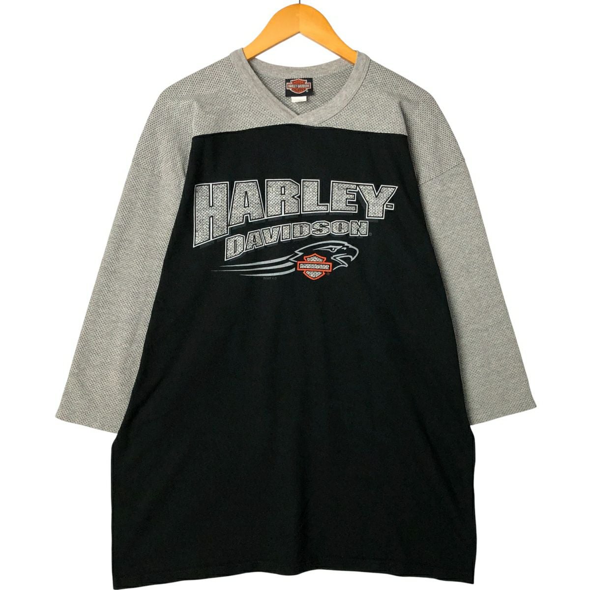 古着 90年代 ハーレーダビッドソン Harley-Davidson カジキ柄 七分袖