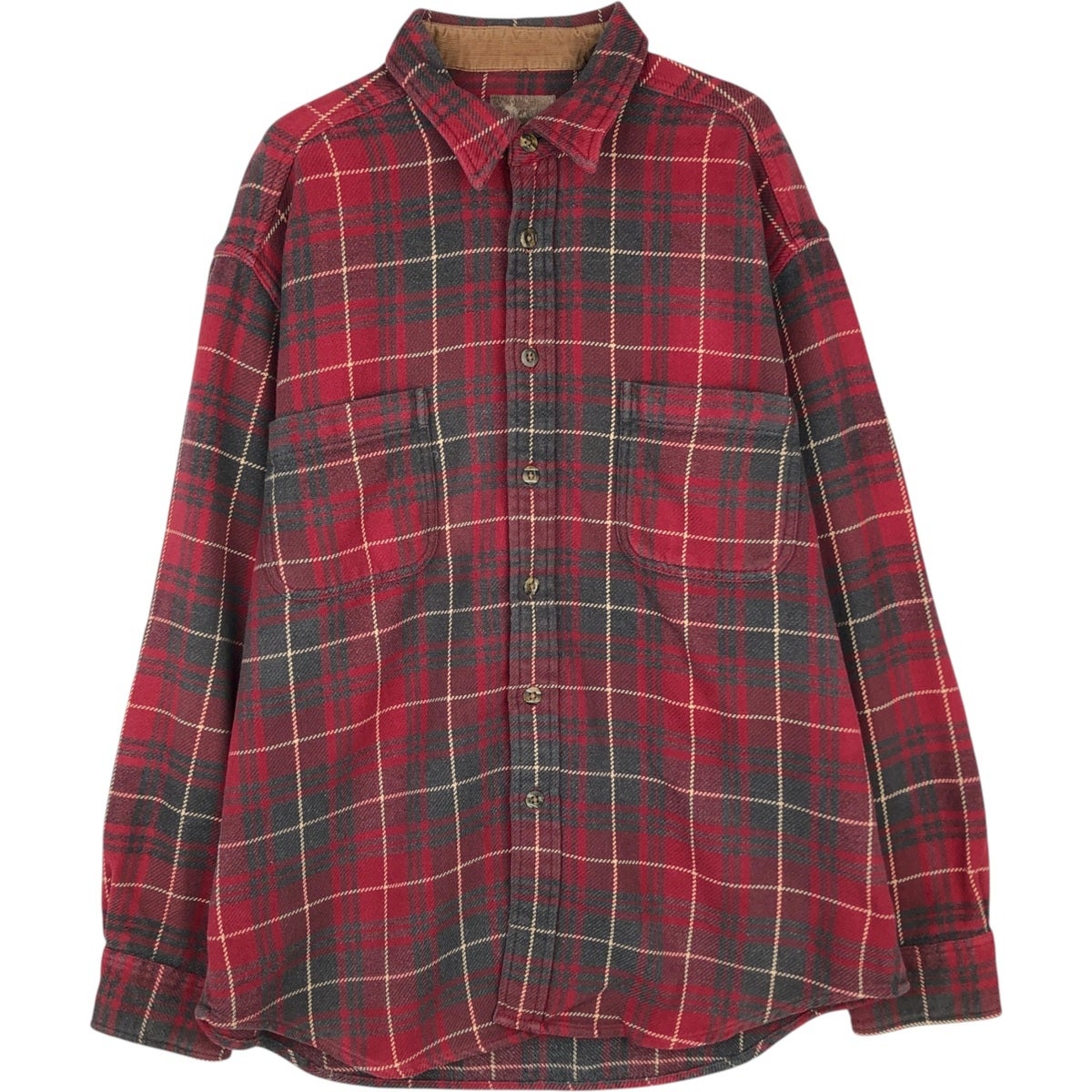 古着 アクアスキュータム Aquascutum ワイドカラー 長袖 コットン