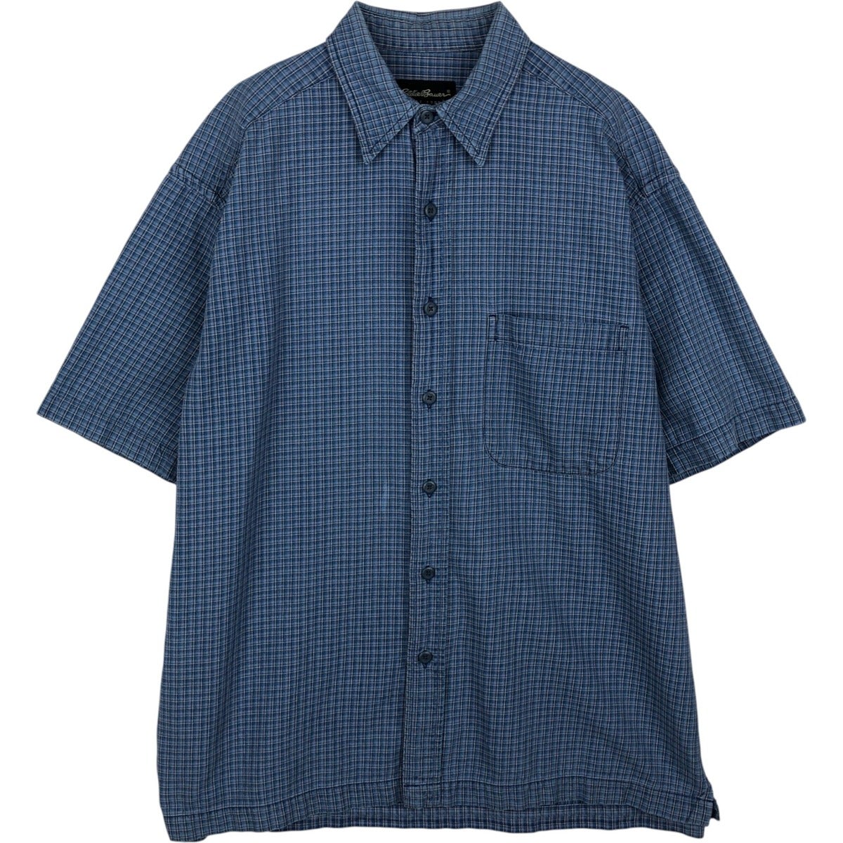 古着 エディーバウアー Eddie Bauer シャンブレー 半袖 リネンシャツ