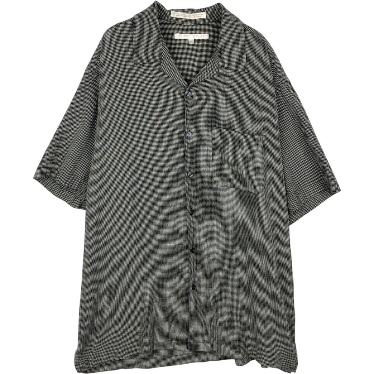古着 90年代 ペリーエリス PERRY ELLIS チェック柄 半袖 オープン