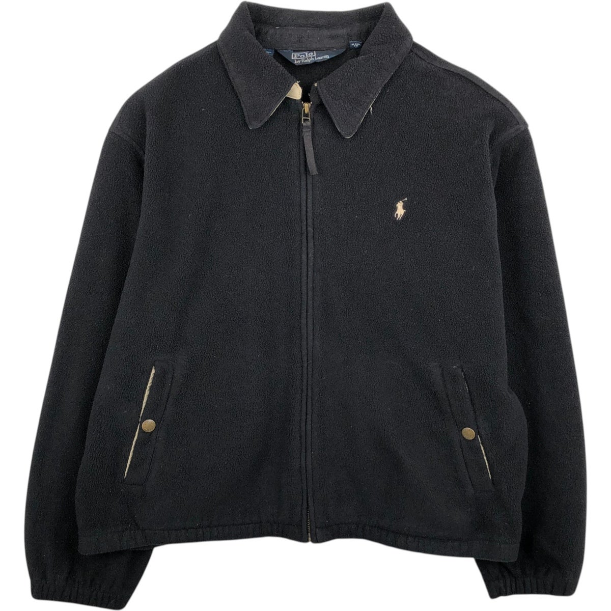 80s Polo Ralph Lauren フリース　スウィングトップ 黒 古着 ラルフローレン Ralph Lauren POLO by Ralph Lauren スイング