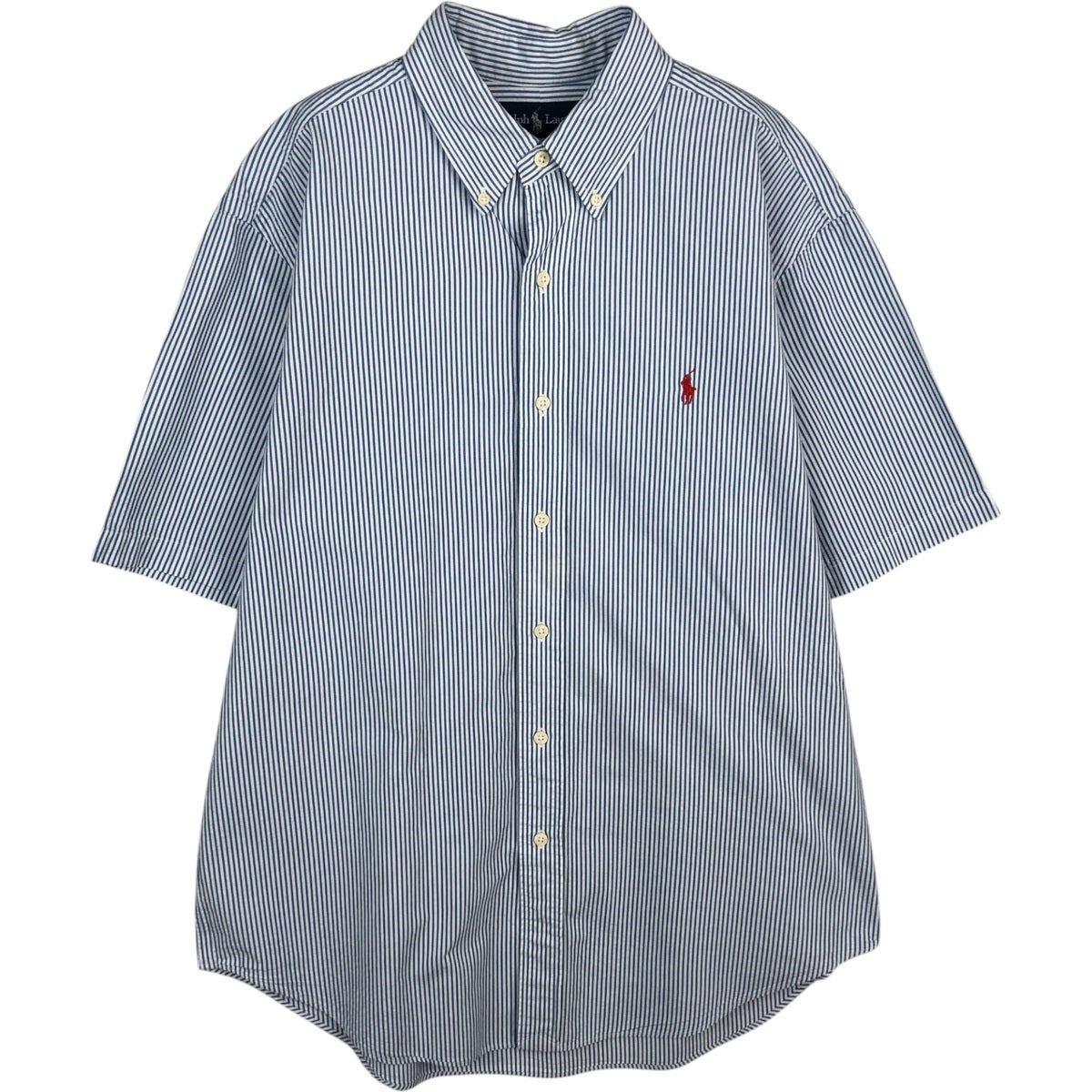 【新品】ポロラルフローレン 半袖シャツ メンズ ボタンダウン ストライプ L 古着 ラルフローレン Ralph Lauren CLASSIC FIT ストライプ柄 半袖