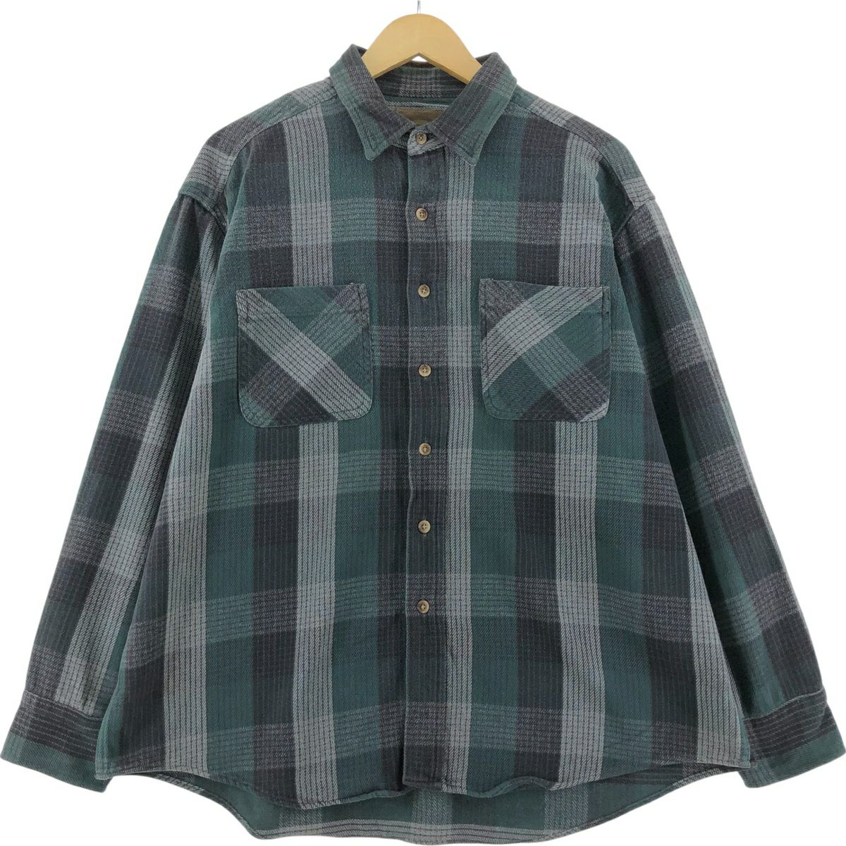 古着 セントジョンズベイ ST. JOHNS BAY オンブレチェック 長袖