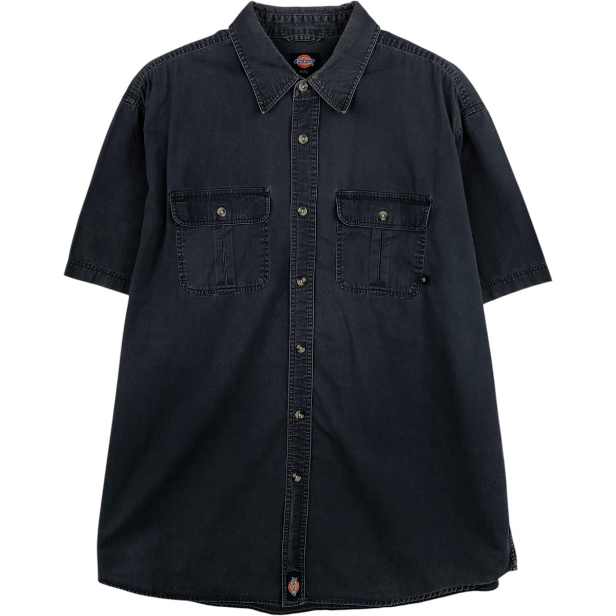 古着 ディッキーズ Dickies 半袖 ワークシャツ ボックスシャツ メンズM