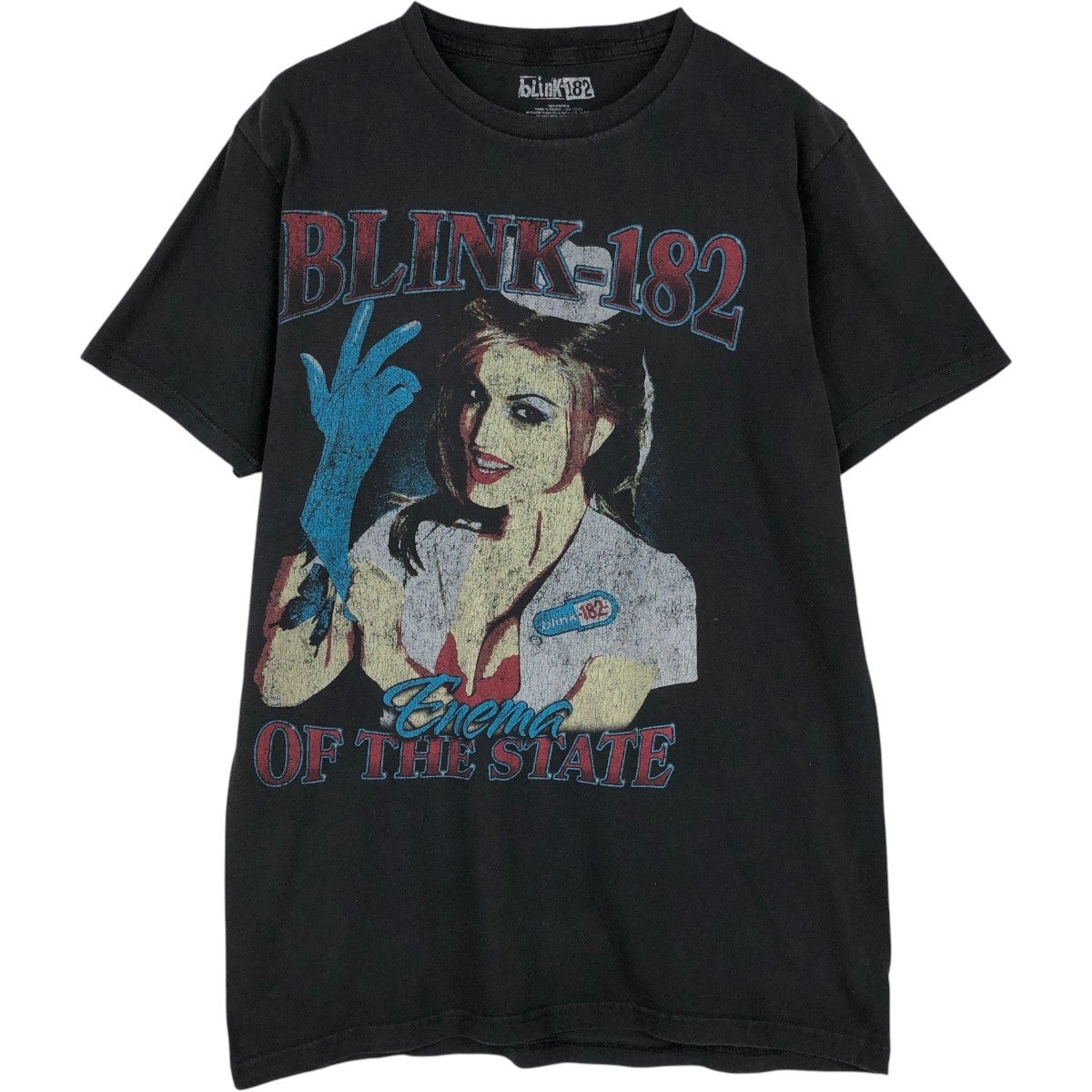 Blink-182 バンドTシャツ 鬼フェード 炭黒 海外限定 古着 BLINK-182 バンドTシャツ バンT メンズL相当 /eaa495864 【中古