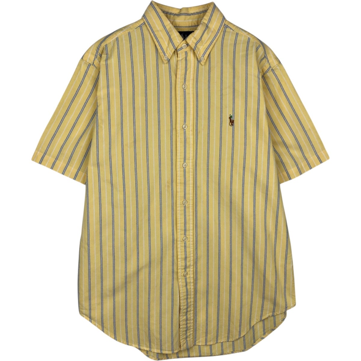 【新品】ポロラルフローレン 半袖シャツ メンズ ボタンダウン ストライプ L 古着 ラルフローレン Ralph Lauren シアサッカー 半袖 ボタンダウン