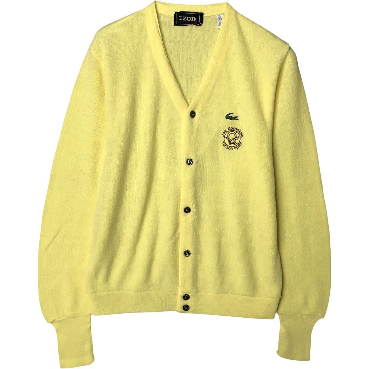 古着 80年代 ラコステ LACOSTE CHEMISE Vネック アクリルニット