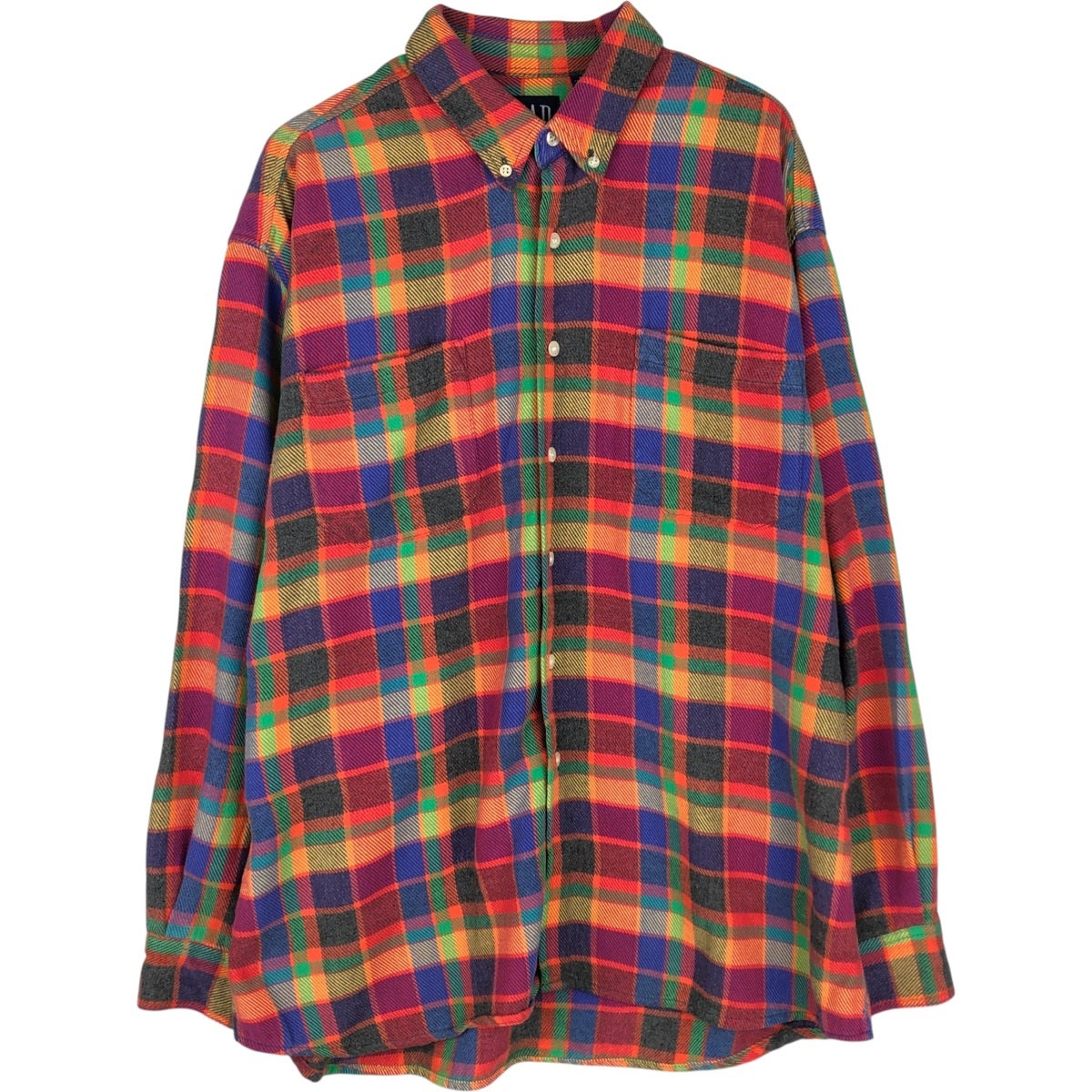 古着 ギャップ GAP ギンガムチェック 長袖 ボタンダウンチェックシャツ