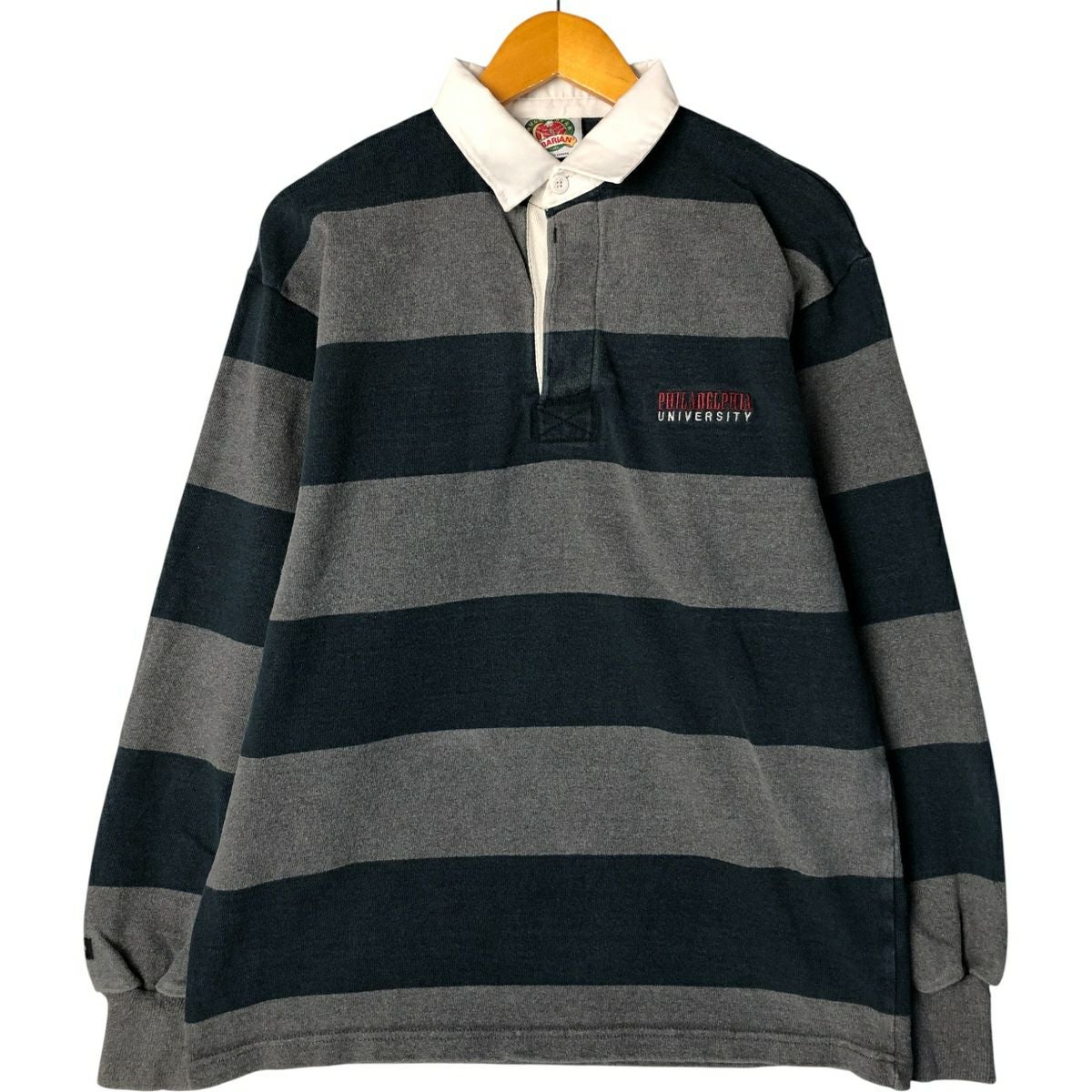 古着 バーバリアン BARBARIAN ボーダー柄 長袖 ラガーシャツ カナダ製