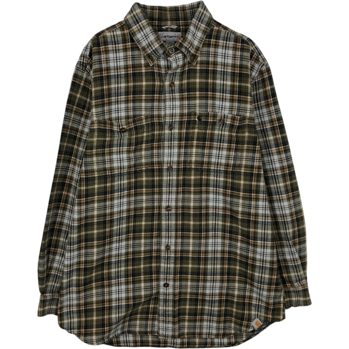 古着 カーハート Carhartt RELAXED FIT オンブレチェック 長袖