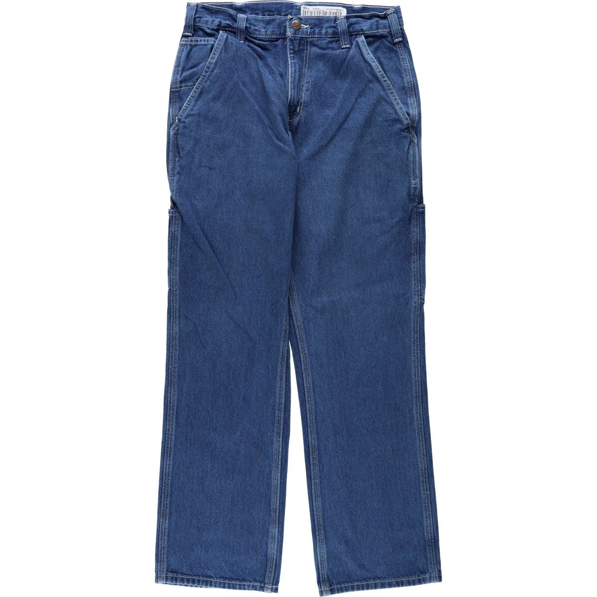 カーハートデニムオーバーオールペインターパンツw48極太レアC958アメリカ古着 古着 カーハート Carhartt Dungaree Fit ダブルニー デニムペインター