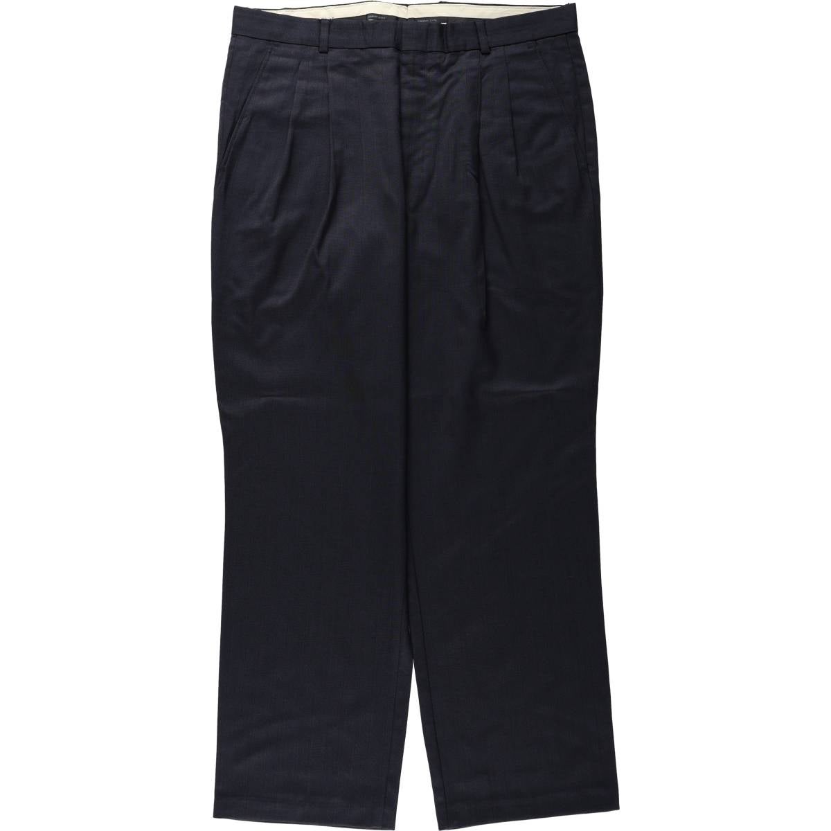 古着 Signature Series ストライプ柄 ツータック ウールパンツ