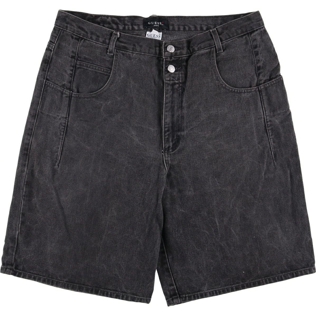 古着 90年代 ゲス Guess JEANS ブラックデニムショーツ ハーフパンツ